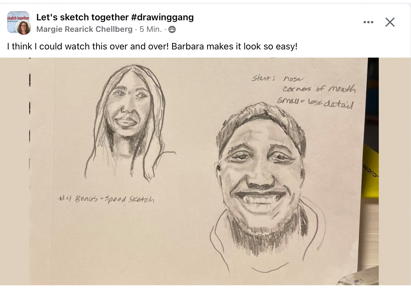 Portrait Drawing Class by Barbara Baumann