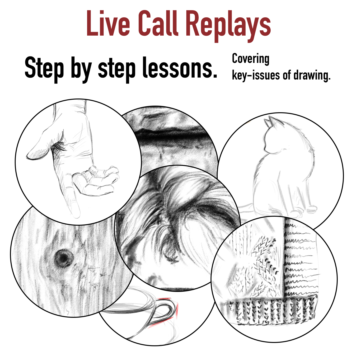 live call replays of the 3 minute drawing class